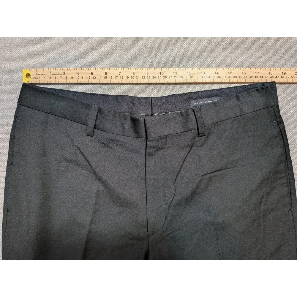 Banana Republic Mens Pants Black 36x32 VTG Wool Lined Pockets Belt Loops Regular